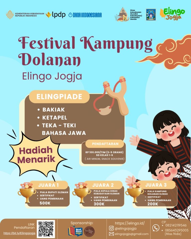Festival Kampung Dolanan Berbahasa Jawa Elingo Jogja 2026